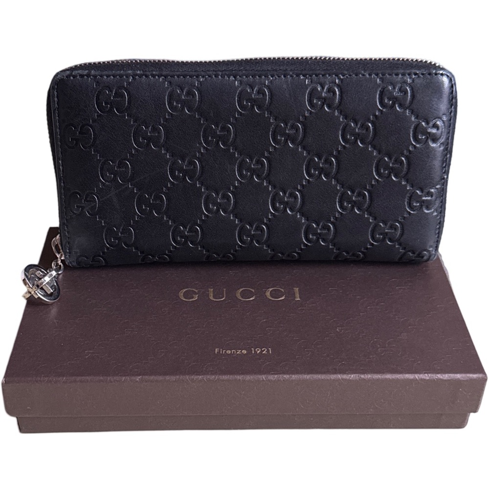 GUCCI Guccissima Large Twin Zip Around Wallet